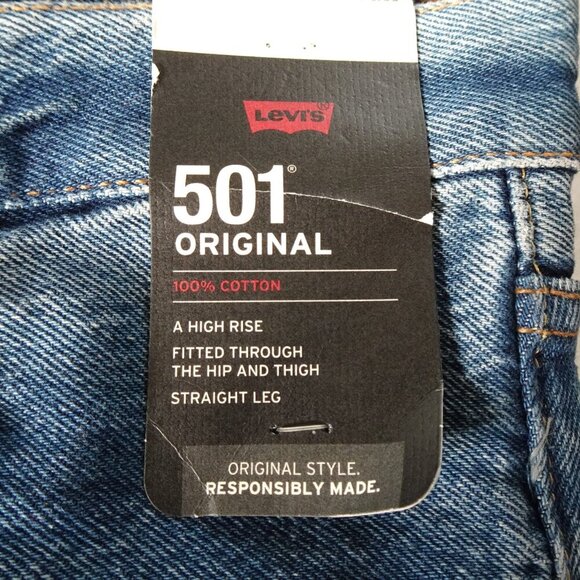 Levi's 501 Jeans Women's Size 28x30 Blue Denim Button Fly Straight Leg - Picture 9 of 12